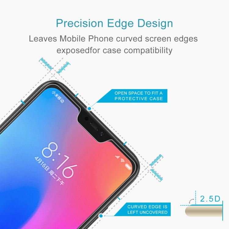10 PCS 0.26mm 9H Surface Hardness 2.5D Curved Edge Tempered Glass Film for Xiaomi Redmi Note 6 Pro