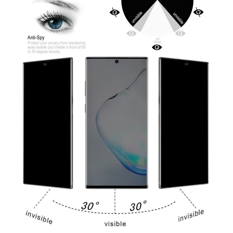 Film en verre trempé anti-espion UV Full Cover pour Galaxy Note 10+ (1 pièce)