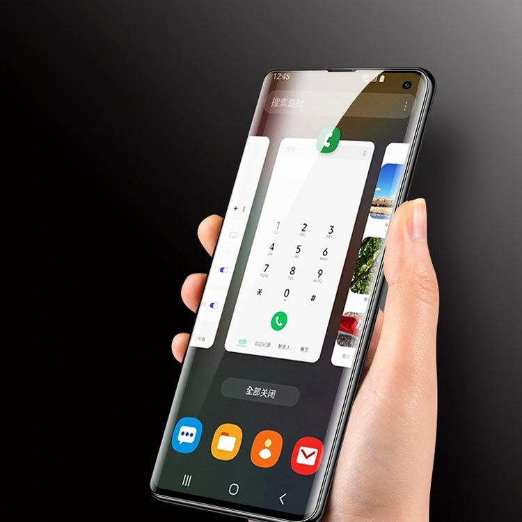 Verre trempé incurvé liquide UV pour Galaxy S10 Plus, compatible avec le déverrouillage par empreinte digitale, pour Galaxy S10 Plus (1 pièce)