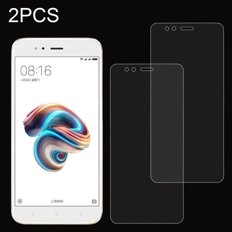 2 PCS for Xiaomi Mi 5X / A1  0.26mm 9H Surface Hardness 2.5D Explosion-proof Full Screen Tempered Glass Screen Film