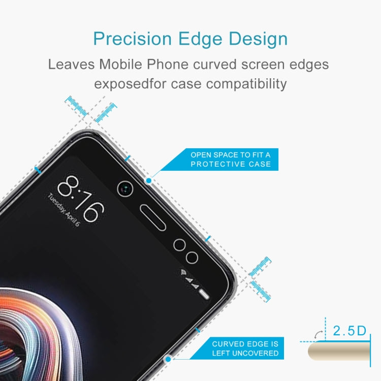 10 PCS 0.26mm 9H Surface Hardness 2.5D Curved Edge Tempered Glass Film for Xiaomi Redmi Note 5 Pro