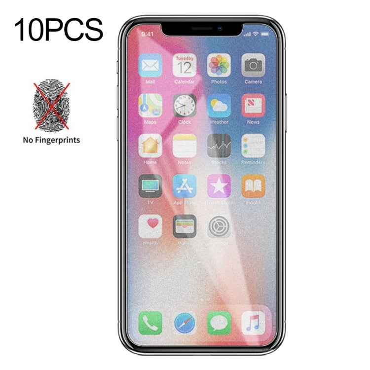 For iPhone X / XS / iPhone 11 Pro 10pcs Non-Full Matte Frosted Tempered Glass Film, For iPhone X / XS / iPhone 11 Pro(10 PCS)