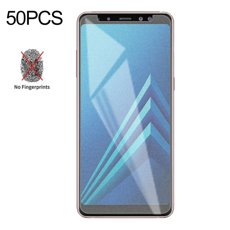 50 PCS Non-Full Matte Frosted Tempered Glass Film for Galaxy A8+ (2018), No Retail Package, For Galaxy A8+ (2018) (50 PCS)