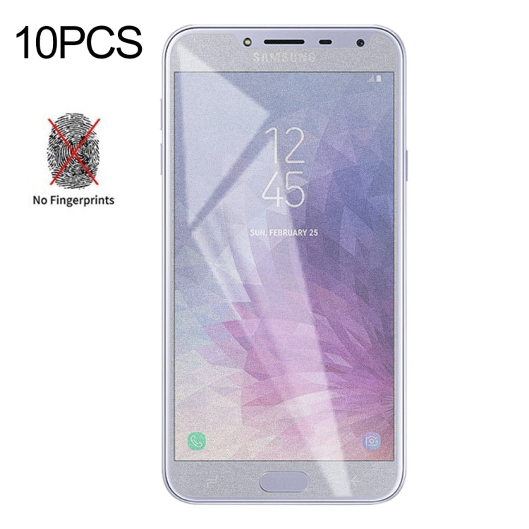 10 PCS Non-Full Matte Frosted Tempered Glass Film for Galaxy J4, For Galaxy J4
