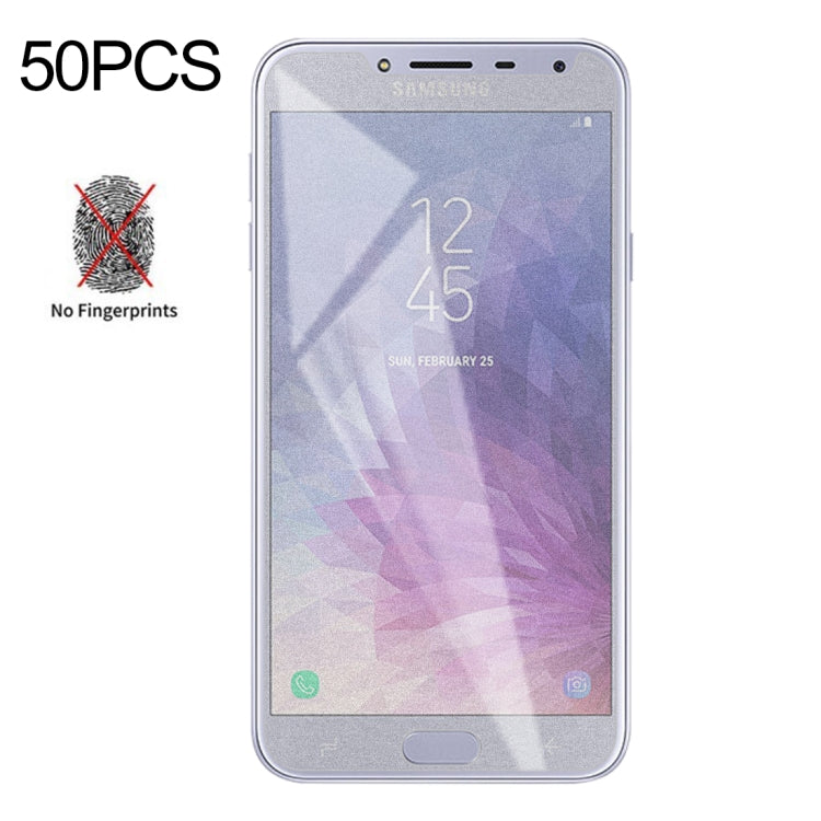 50 PCS Non-Full Matte Frosted Tempered Glass Film for Galaxy J4, No Retail Package, For Galaxy J4 (50 PCS)