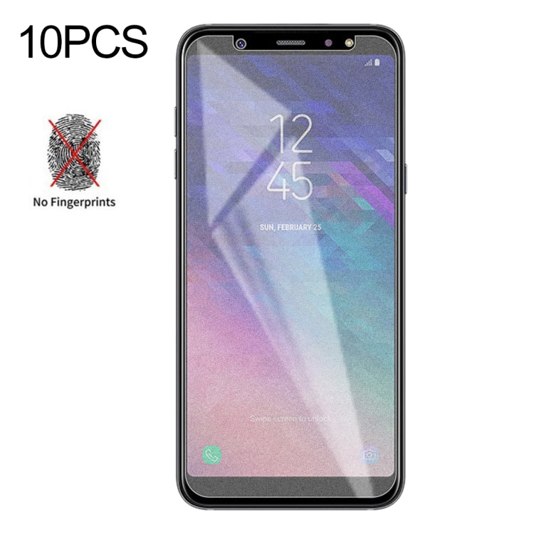 Lot de 10 films en verre trempé dépoli non mat pour Galaxy A6+ (2018)
