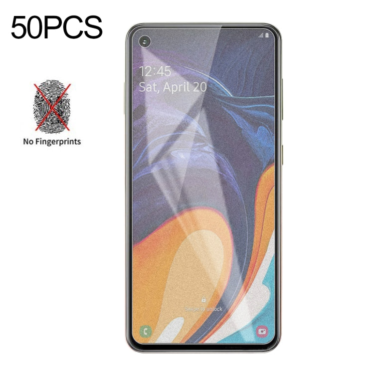 Lot de 50 films en verre trempé dépoli non mat pour Galaxy A60, sans emballage de vente au détail, pour Galaxy A60 (50 pièces)