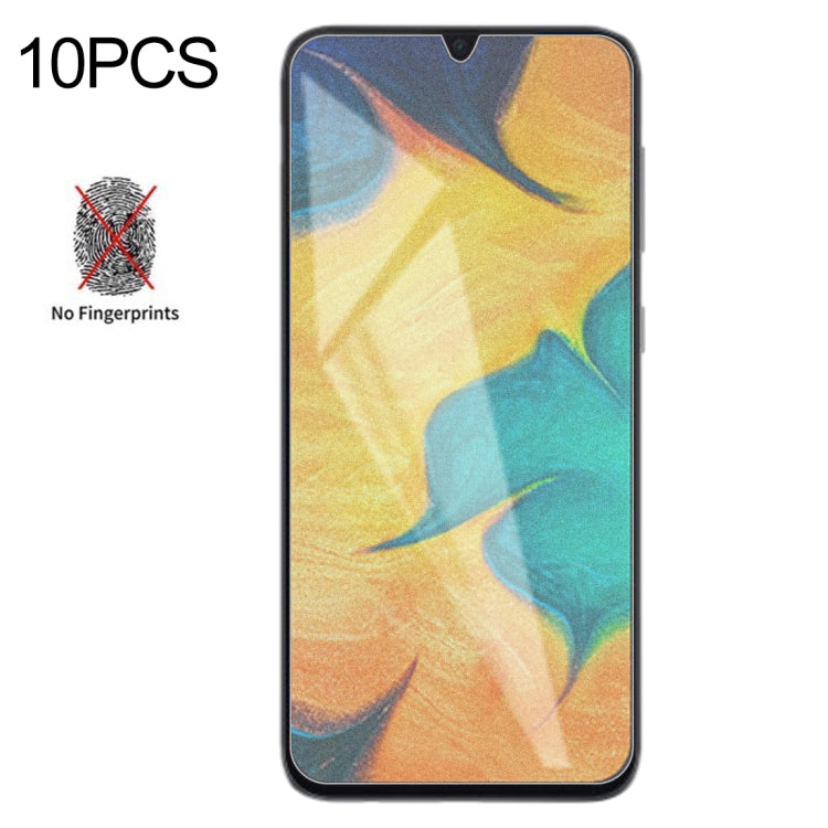 10 PCS Non-Full Matte Frosted Tempered Glass Film for Galaxy A30 / A50 / M30 / A20, For Galaxy A30 / A50 / M30 / A20 (10 PCS)