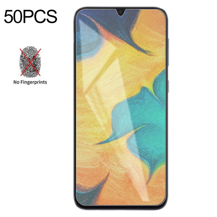 50 PCS Non-Full Matte Frosted Tempered Glass Film for Galaxy A30 / A50 / M30 / A20, No Retail Package, For Galaxy A30 / A50 / M30 / A20 (50 PCS)