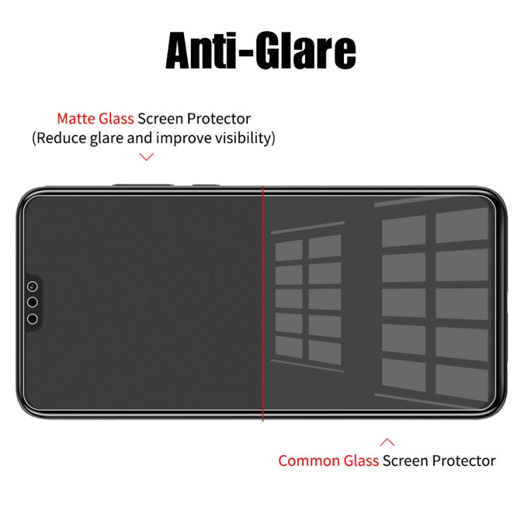50 PCS Non-Full Matte Frosted Tempered Glass Film for Xiaomi Mi 8, No Retail Package