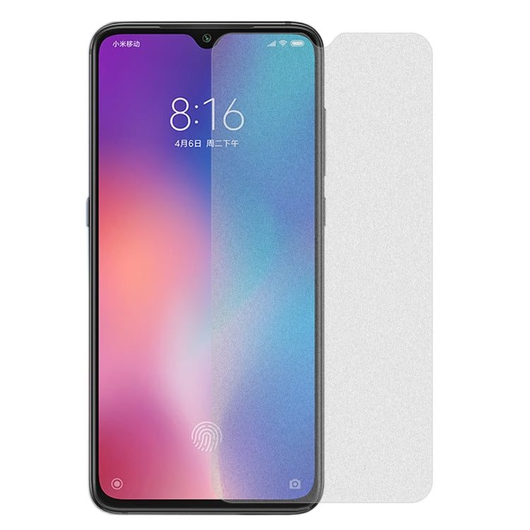 50 PCS Non-Full Matte Frosted Tempered Glass Film for Xiaomi Mi 9, No Retail Package