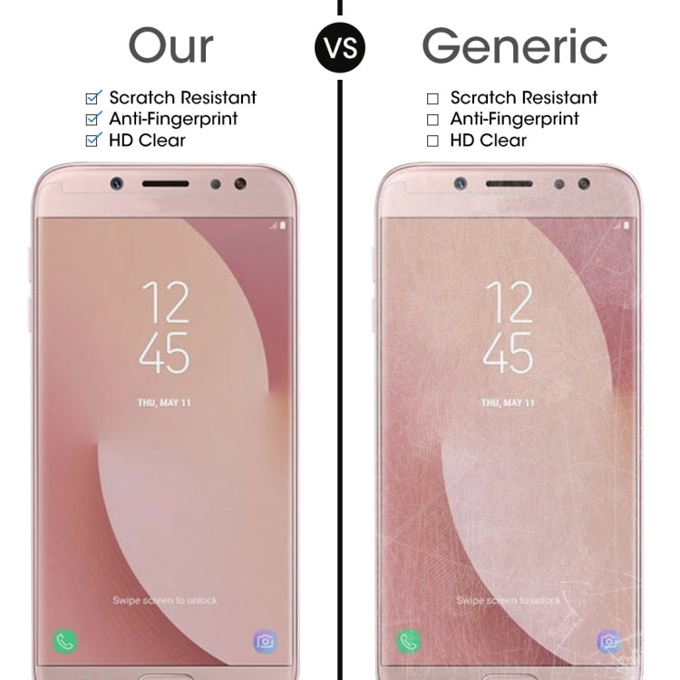 Lot de 10 films en verre trempé antidéflagrants pour Galaxy J7 (2017) (version américaine) 0,3 mm, dureté 9H, 2,5D, non plein écran, pour Galaxy J7 (2017) (version américaine) (10 pièces)