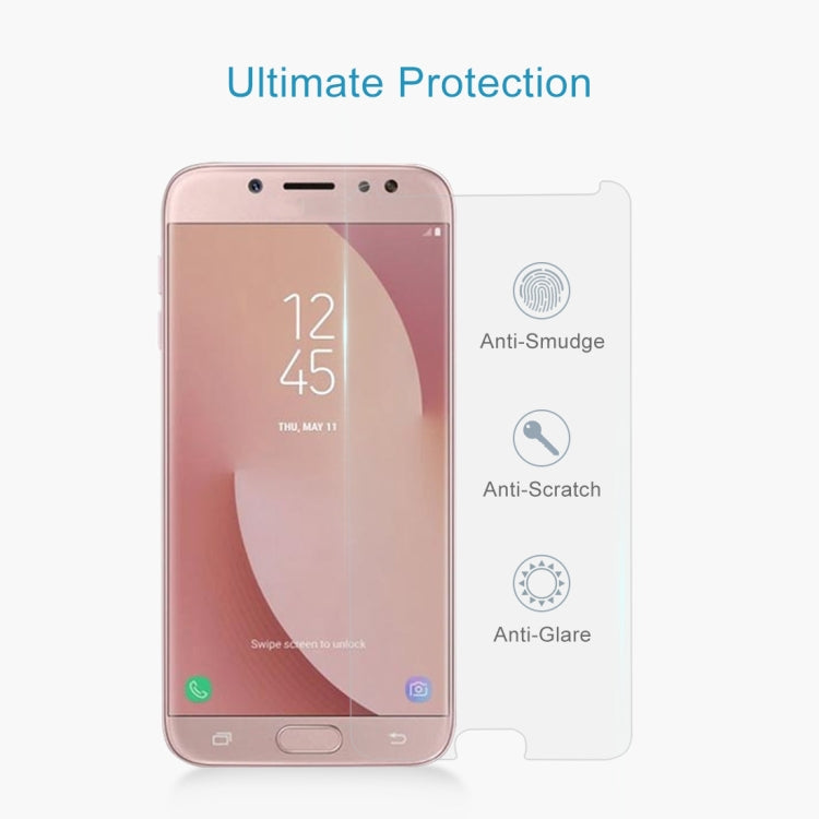 Lot de 10 films en verre trempé antidéflagrants pour Galaxy J7 (2017) (version américaine) 0,3 mm, dureté 9H, 2,5D, non plein écran, pour Galaxy J7 (2017) (version américaine) (10 pièces)