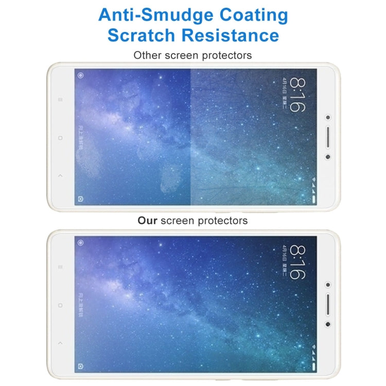 100 PCS for  Xiaomi Mi Max 2 0.3mm 9H Surface Hardness 2.5D Explosion-proof Non-full Screen Tempered Glass Screen Film