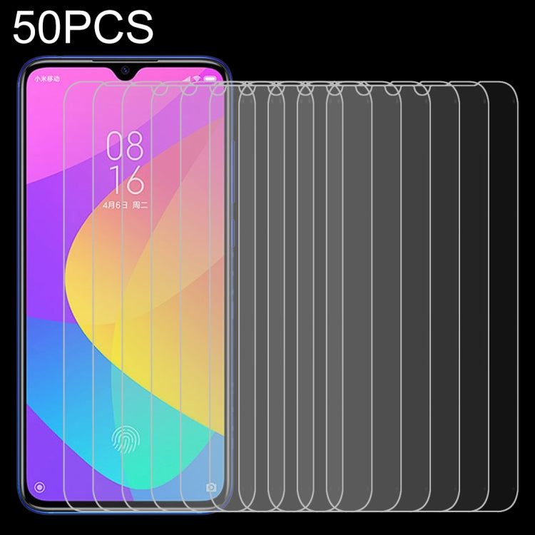 50 PCS 0.26mm 9H 2.5D Tempered Glass Film for Xiaomi Mi CC9