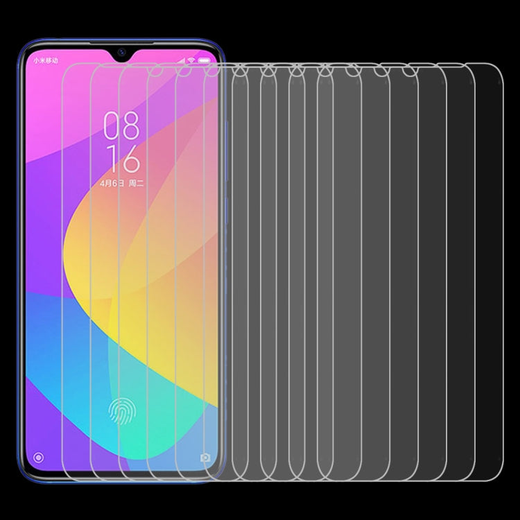 Lot de 10 films en verre trempé 0,26 mm 9H 2,5D pour Xiaomi Mi CC9
