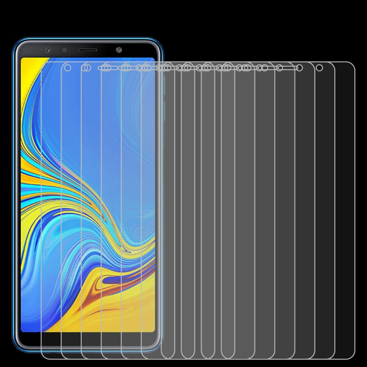 Lot de 50 films en verre trempé 9H 2,5D (0,26 mm) pour Galaxy A7 (2018), sans emballage.