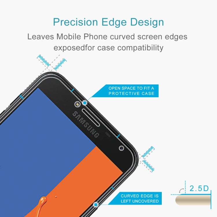 10 PCS 0.26mm 9H 2.5D Tempered Glass Film for Galaxy J4, For Galaxy J4
