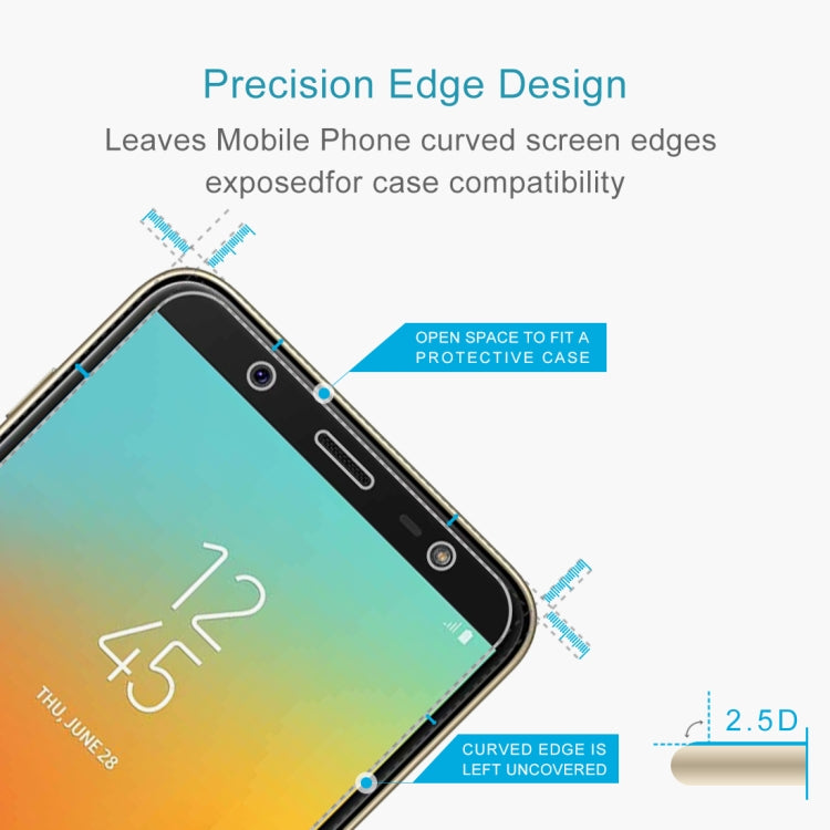 50 PCS 0.26mm 9H 2.5D Tempered Glass Film for Galaxy J8+, No Retail Package, For Galaxy J8+ (50 PCS)