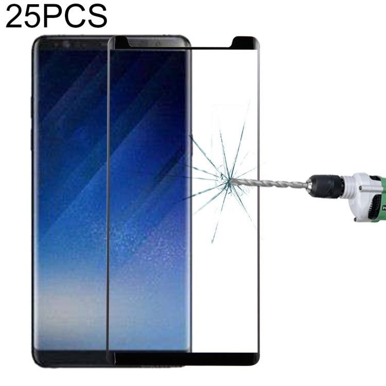 Lot de 25 films de protection d'écran en verre trempé incurvé 3D pour Galaxy Note 8, dureté 9H, 0,3 mm, non plein écran