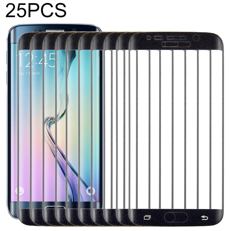 Lot de 25 films de protection en verre trempé antidéflagrants pour Galaxy S6 Edge, 0,3 mm, dureté 9H, incurvés 3D, plein écran