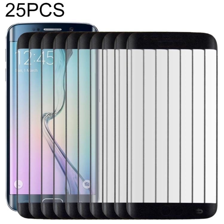 Lot de 25 films de protection en verre trempé antidéflagrant pour Galaxy S6 Edge, 0,2 mm, dureté 9H, surface incurvée 3D, plein écran