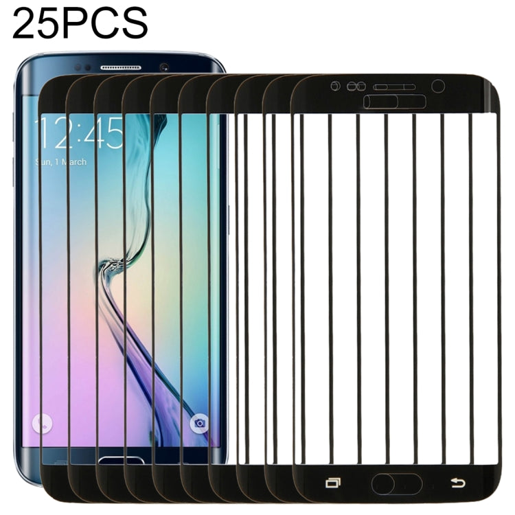 Lot de 25 films de protection en verre trempé 3D antidéflagrants pour Galaxy S6 Edge Plus / G928, dureté de surface 9H, 0,3 mm, galvanoplastie colorée, plein écran