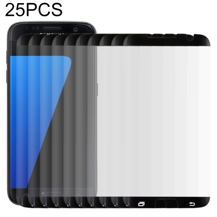Lot de 25 films en verre trempé pour Galaxy S7 Edge / G935, 0,26 mm, dureté 9H, surface incurvée, non plein écran