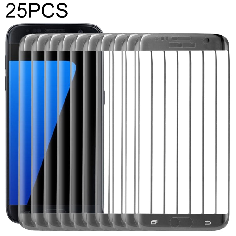 Lot de 25 films de protection en verre trempé pour Galaxy S7 Edge / G935, 0,26 mm, dureté 9H, antidéflagrant, galvanoplastie colorée, plein écran