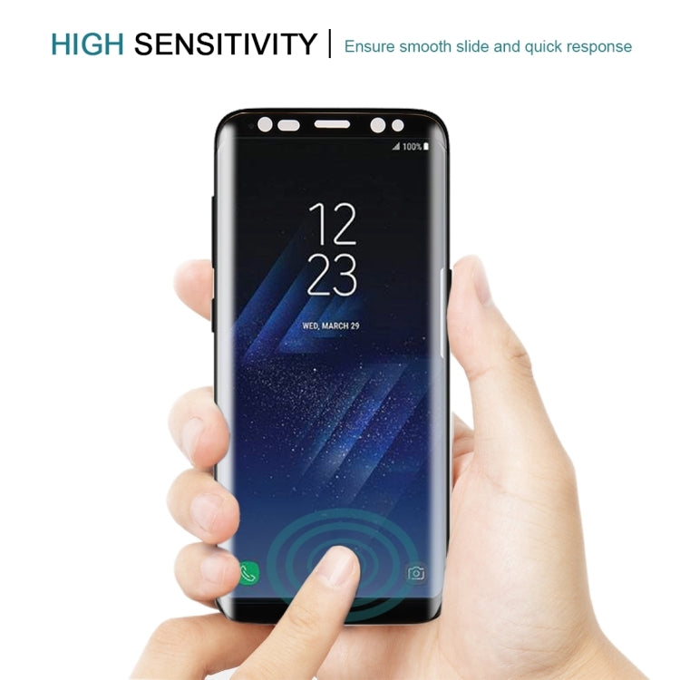 Lot de 25 films de protection d'écran en verre trempé 3D incurvé pour Galaxy S8/G950, dureté 9H, 0,26 mm (noir)