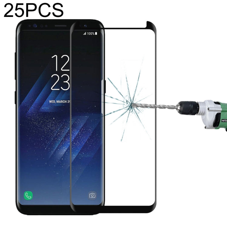 Lot de 25 films de protection incurvés en verre trempé pour Galaxy S8/G950