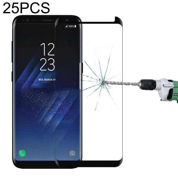 Lot de 25 films de protection incurvés en verre trempé pour Galaxy S8/G950