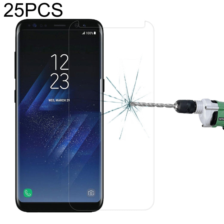 Lot de 25 films de protection incurvés en verre trempé pour Galaxy S8/G950
