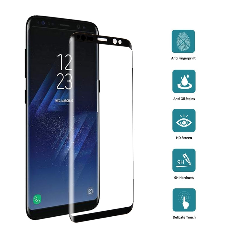 25 PCS For Galaxy S8 Plus / G9550 0.3mm 9H Surface Hardness 3D Curved Silk-screen Full Screen Tempered Glass Screen Protector