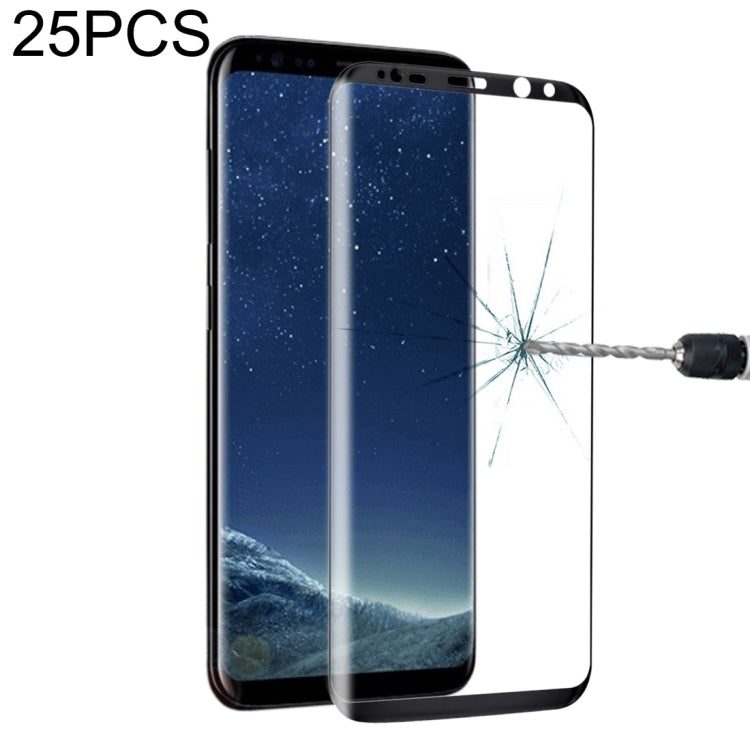 Lot de 25 protections d'écran en verre trempé pour Galaxy S8 Plus (plein écran, bords collés), pour Galaxy S8 Plus (25 pièces)