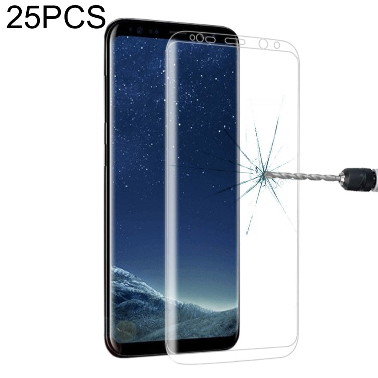 Lot de 25 protections d'écran en verre trempé pour Galaxy S8 Plus (plein écran, bords collés), pour Galaxy S8 Plus (25 pièces)