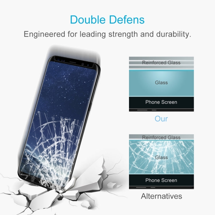 Lot de 25 films en verre trempé pour Galaxy S8 Plus / G955, 0,26 mm, dureté 9H, 3D, antidéflagrant, sans colle sur les bords, incurvés, compatibles avec les coques