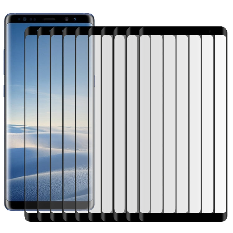 Lot de 25 films en verre trempé pour Galaxy Note 8, 0,3 mm, dureté 9H, bords incurvés 2,5D, plein écran, colle complète