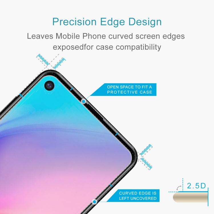 Lot de 10 films en verre trempé antidéflagrants 9H 2.5D (0,26 mm) pour Galaxy A8s