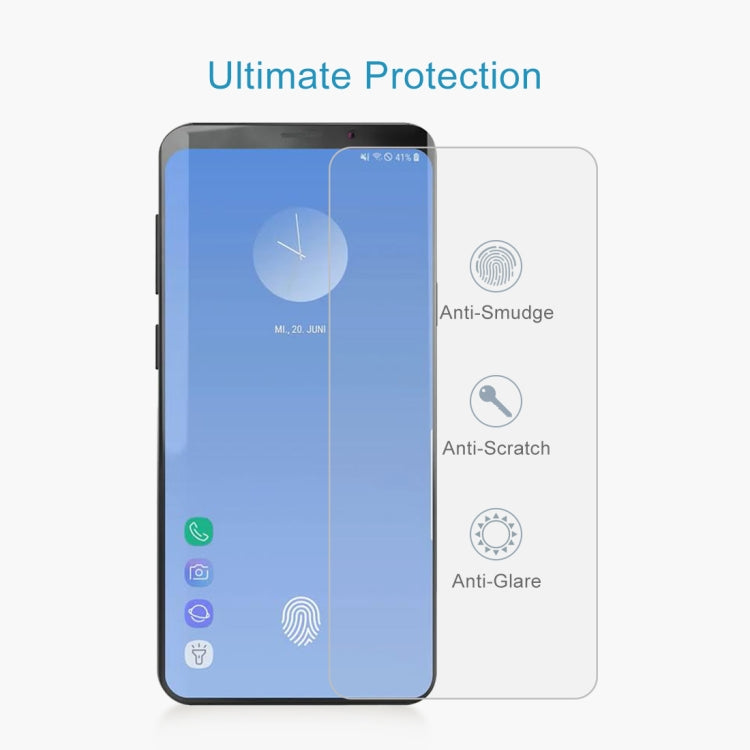 Lot de 10 films en verre trempé antidéflagrants 9H 2,5D (0,26 mm) pour Galaxy S10+ (déverrouillage par empreinte digitale non pris en charge).