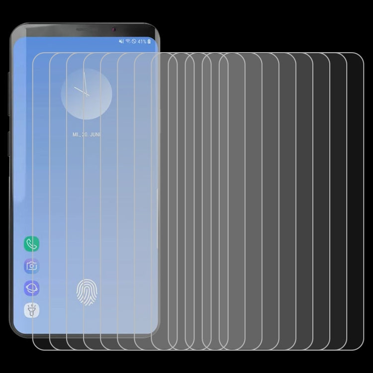 Lot de 10 films en verre trempé antidéflagrants 9H 2,5D (0,26 mm) pour Galaxy S10+ (déverrouillage par empreinte digitale non pris en charge).