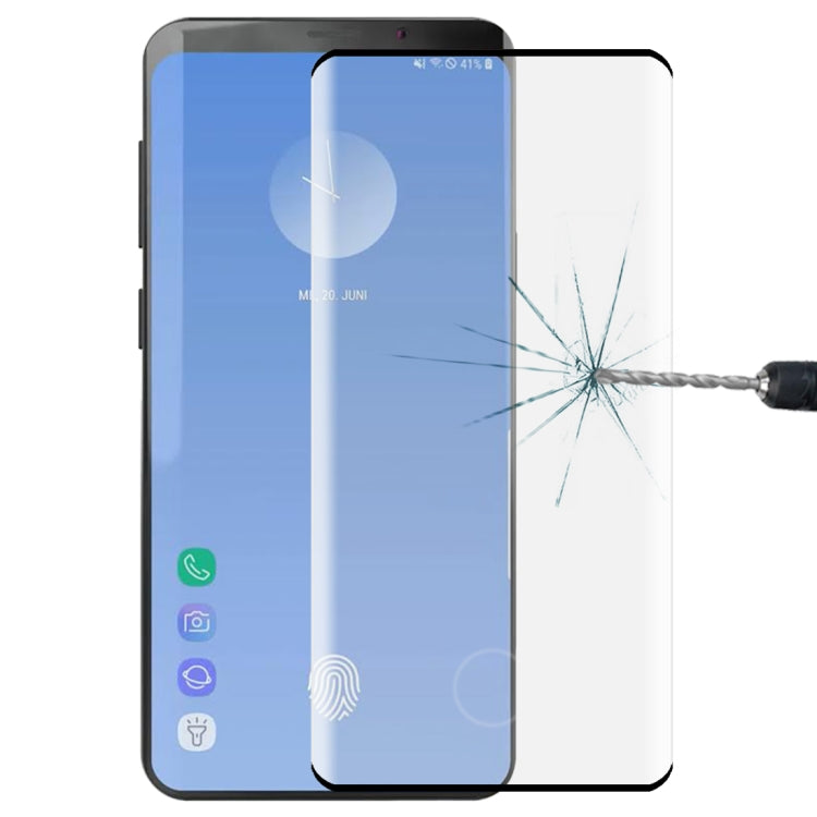 Film en verre trempé 3D 0,3 mm 9H pour Galaxy S10+, compatible avec le déverrouillage par empreinte digitale
