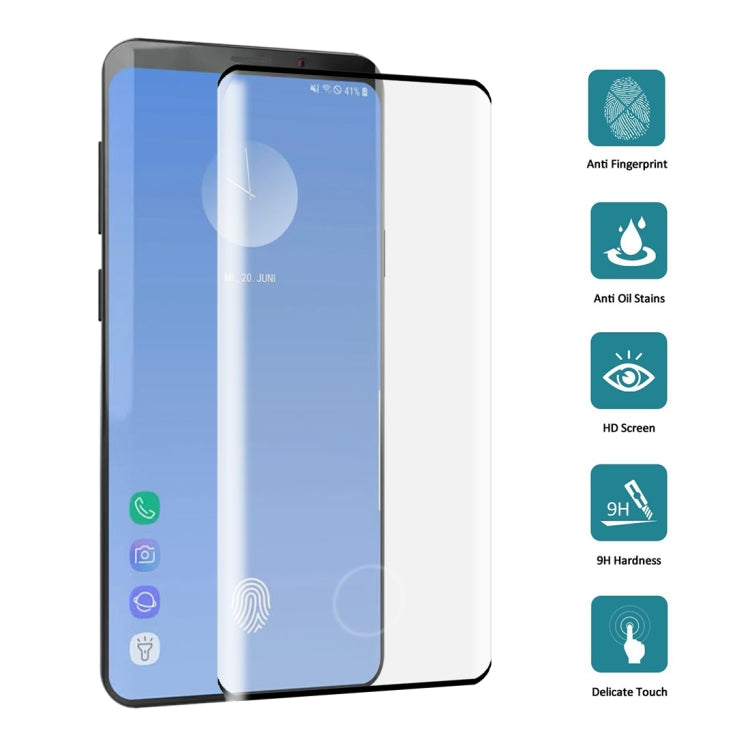 Film en verre trempé 3D 0,3 mm 9H pour Galaxy S10+, compatible avec le déverrouillage par empreinte digitale