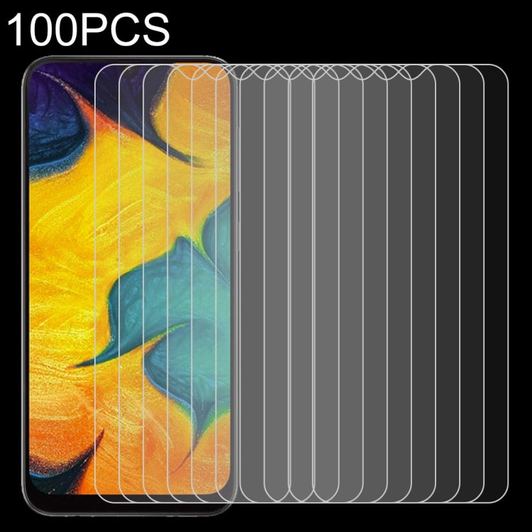 Lot de 100 films en verre trempé 9H 2,5D (0,26 mm) pour Galaxy A30 / A30 JP, Galaxy A30 (100 pièces)