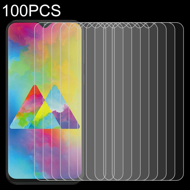 Lot de 100 films en verre trempé 9H 2,5D (0,26 mm) pour Galaxy M20