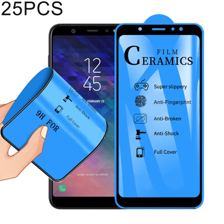 Lot de 25 films céramiques 2,5D à couverture intégrale pour Galaxy A6 Plus (2018)