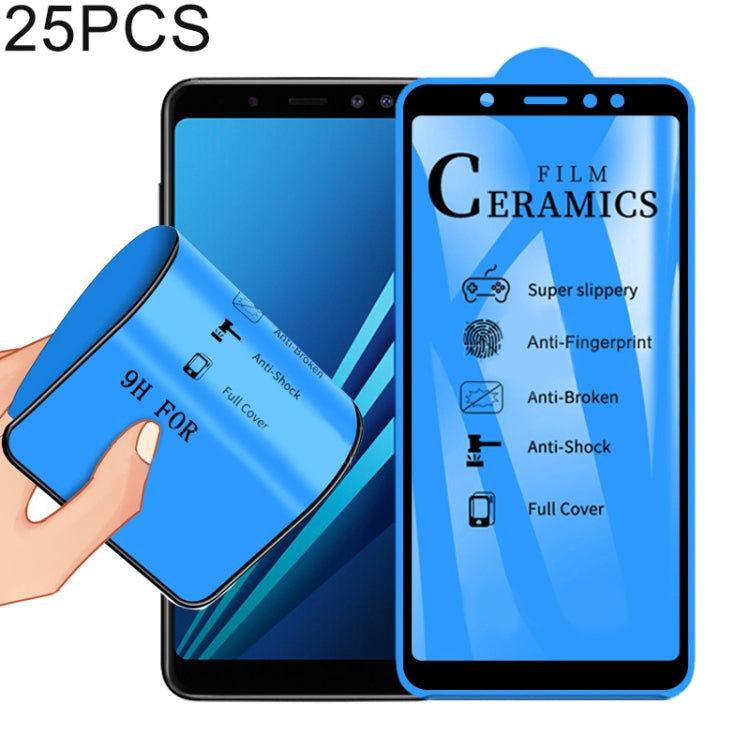 25 PCS 2.5D Full Glue Full Cover Ceramics Film for Galaxy A8 Plus (2018), For Galaxy A8 Plus (2018) (25 PCS)