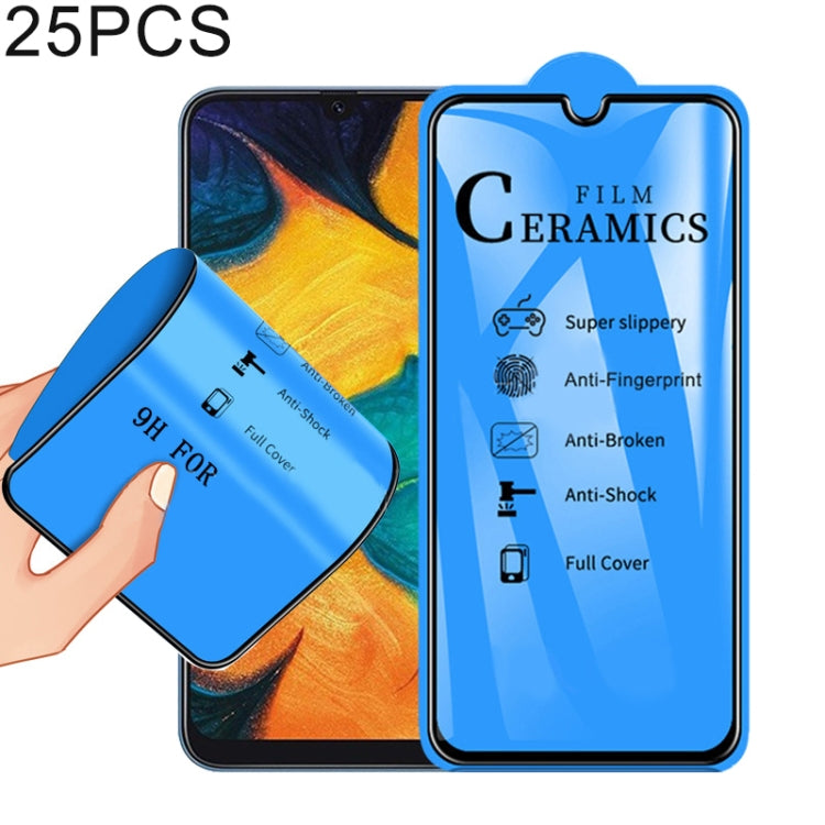 Lot de 25 films céramiques 2,5D à couverture intégrale pour Galaxy A20 / A30 / A50 / M30 / A30 JP, Galaxy A20 / A30 / A50 / M30 (25 pièces)