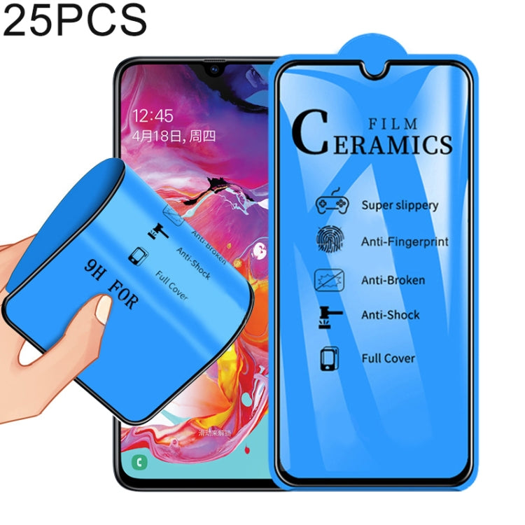 Lot de 25 films céramiques 2,5D à couverture intégrale pour Galaxy A70 (25 pièces)