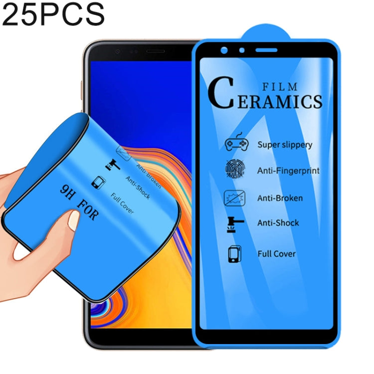 Lot de 25 films céramiques 2,5D à couverture intégrale pour Galaxy J4 Plus/J6 Plus (25 pièces)
